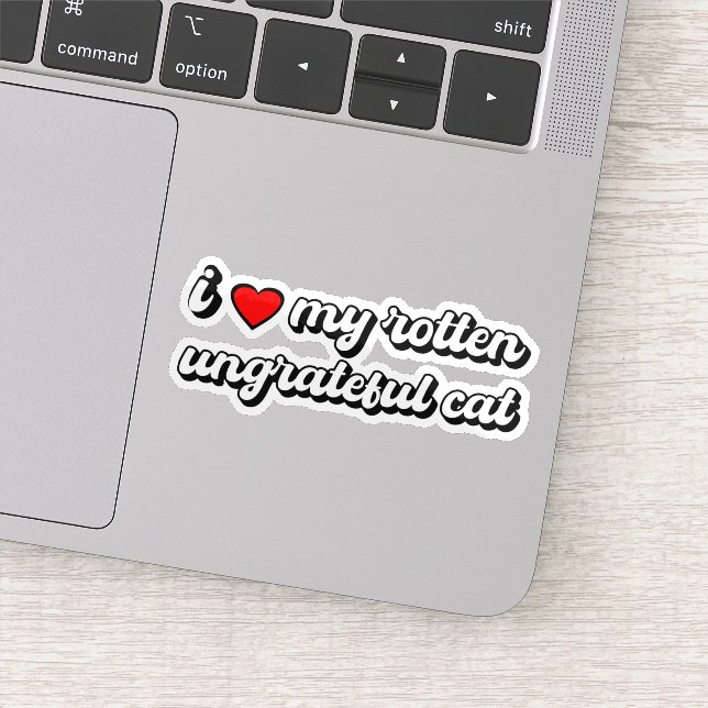 Adesivo Eu Amo O Meu Gato Ingrata E Rotativo (Detalhe)