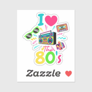 Adesivo Eu amo os anos oitenta e anos 80