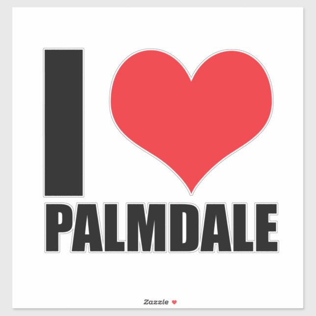 Adesivo Eu amo Palmdale (Folha)
