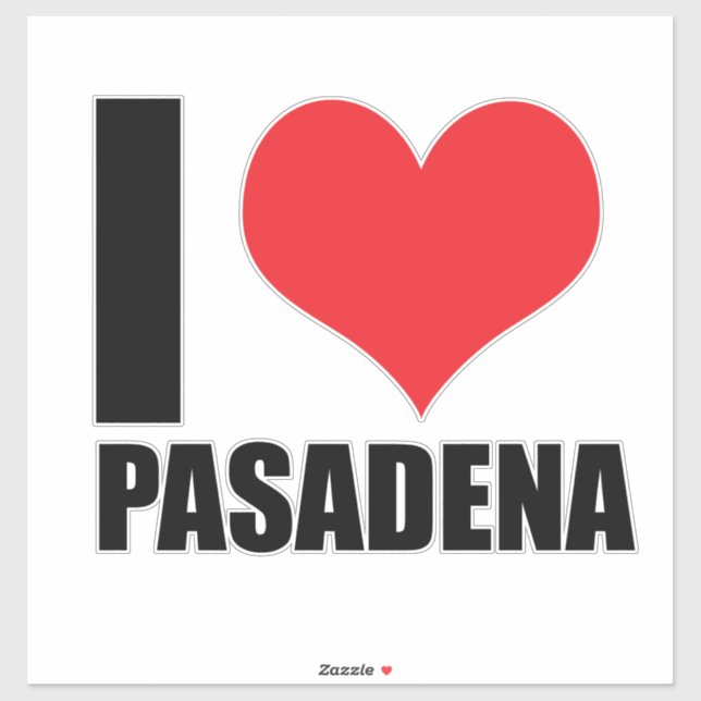 Adesivo Eu amo Pasadena (Folha)