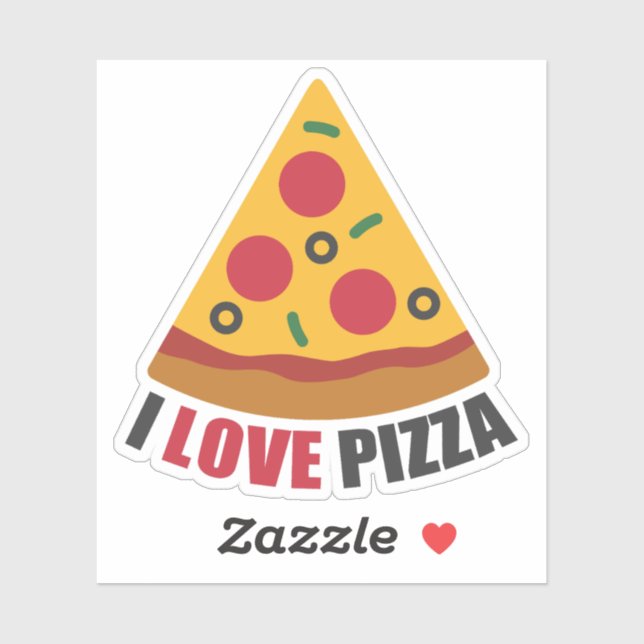 ADESIVO EU AMO PIZZA (Folha)