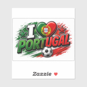 Adesivo Eu AMO PORTUGAL Fã Orgulho Português Pé