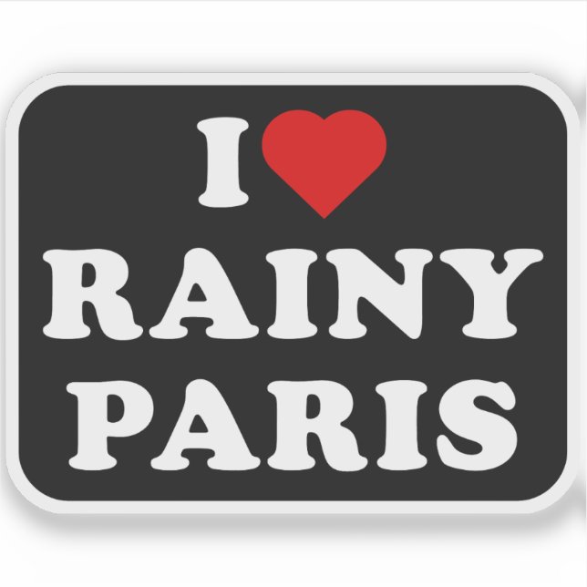 Adesivo Eu amo Rainy Paris (Frente)