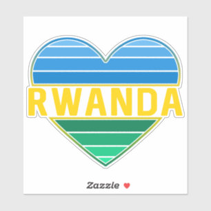 Adesivo Eu Amo Ruanda, Ruanda Ruandese Heart