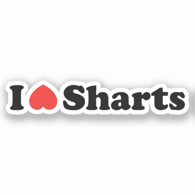 Adesivo Eu Amo Sharts (Frente)