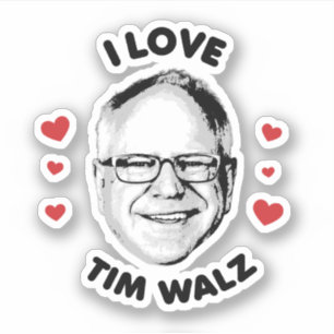 Adesivo Eu Amo Tim Walz