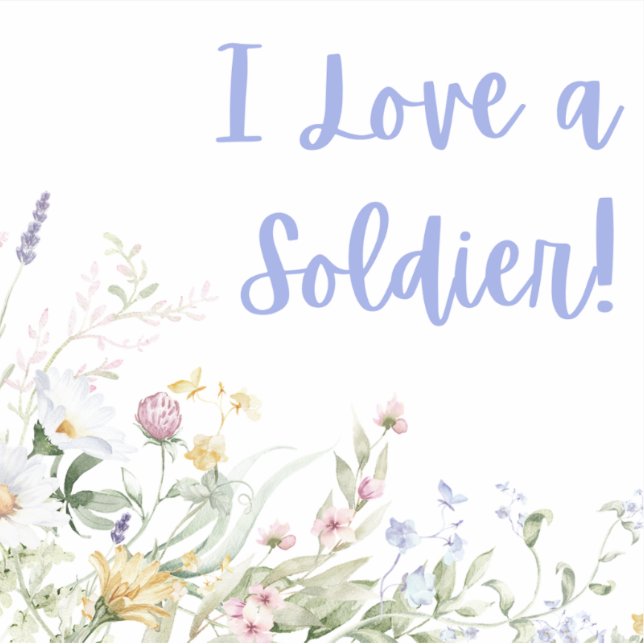 Adesivo Eu Amo um Soldado (Frente)