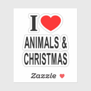Adesivo Eu ❤️ ANIMAIS & NATAL EU AMO ANIMAIS & NATAL Vinil