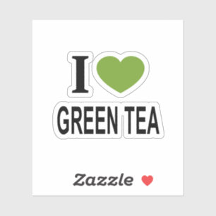 Adesivo Eu ❤️ CHÁ VERDE com coração verde Eu AMO CHÁ VERDE