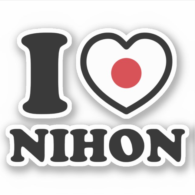 ADESIVO EU CORAÇÃO, AMOR, NIHON STICKER (Frente)