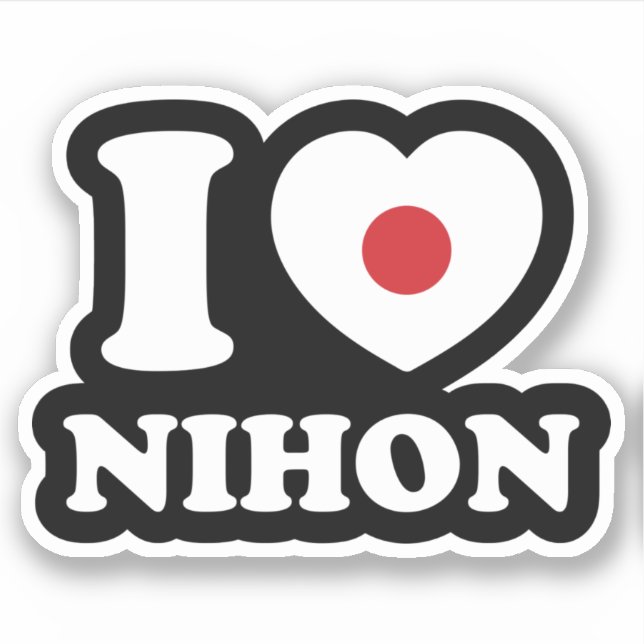 ADESIVO EU CORAÇÃO, AMOR, NIHON STICKER (Frente)