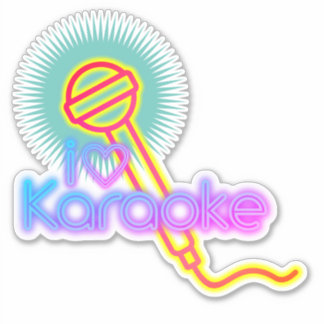 Adesivo eu coração karaoke cantando microfone musical