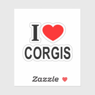 Adesivo Eu ❤️ CORGIS Eu AMO CORGIS Eu ADORO CORGIS Vinil