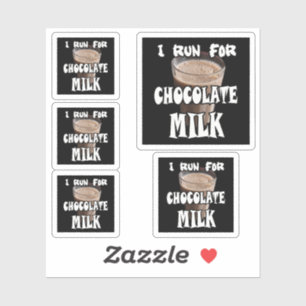 Adesivo Eu Corro por Chocolate Leite Correndo