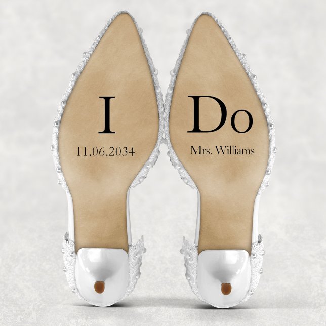 Adesivo Eu faço Calçados de casamento personalizados vinil (I Do Bride Wedding Shoes Custom Vinyl Sticker
)