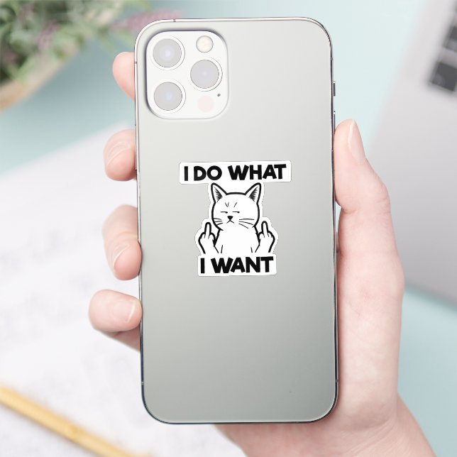 Adesivo Eu Faço O Que Eu Quero Gato (Telefone)