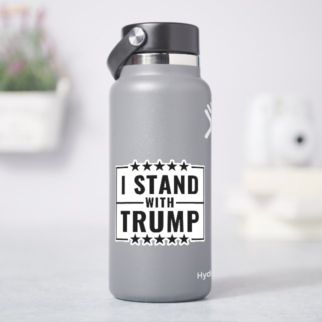 Adesivo Eu Fico Com O Sinal Trump 2024 (HidroFlask)