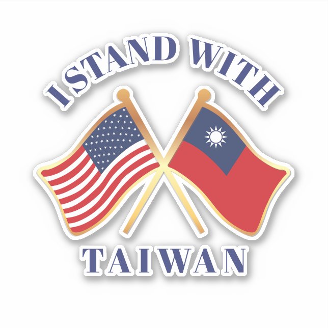 Adesivo Eu fico com Taiwan (Frente)