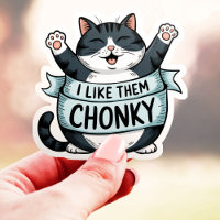 Eu Gosto Deles Gordinhos Vinil de Gato Engraçado