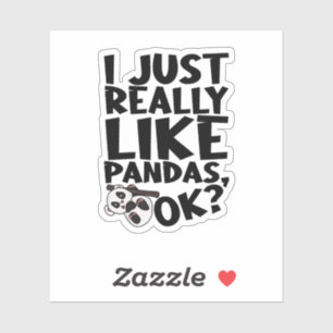 Adesivo Eu Gosto Muito De Pandas, Ok?