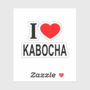 Adesivo Eu ❤️ KABOCHA Eu AMO KABOCHA Eu ADORO KABOCHA Vini