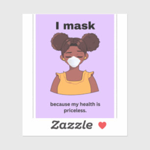 Adesivo Eu masco porque minha saúde é inestimável.