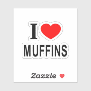 Adesivo Eu ❤️ MUFFINS Eu AMO MUFFINS Eu ADORO MUFFINS Vini