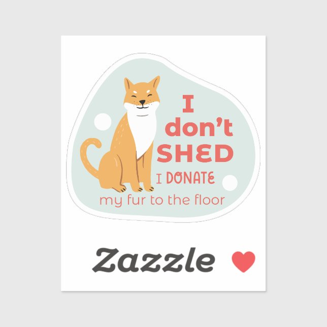 Adesivo Eu não derramei shiba inu aqua red (Folha)