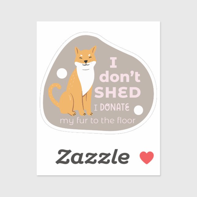 Adesivo Eu não derramei xiba fofa no cão beige rosa (Folha)