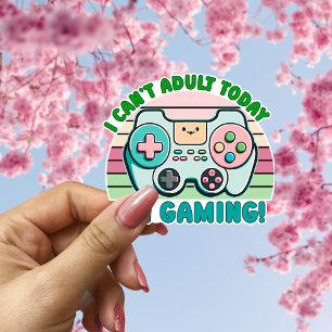 Adesivo Eu não posso adulto hoje joystick fofo
