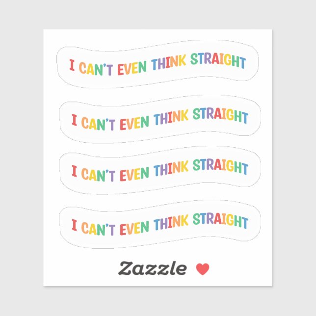 Adesivo Eu nem consigo pensar Hetero | Orgulho gay Mês (Folha)