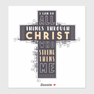 Adesivo Eu Posso Fazer Tudo Através De Jesus Cristo Que Es