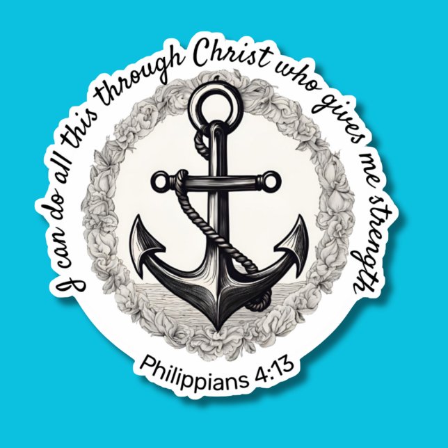 Adesivo Eu Posso Fazer Tudo Isso Através Da Bíblia Cristo  (Criador carregado)