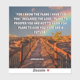 Adesivo Eu Sei Os Planos Para Você, Jeremiah 29:11 Bíblia