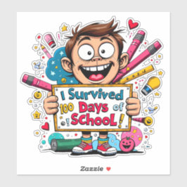 Adesivo Eu Sobrevivi a 100 Dias de Escola