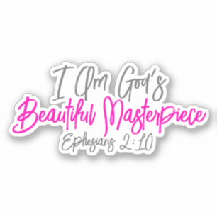 Adesivo Eu sou a linda obra-prima cristã de Deus