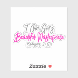 Adesivo Eu sou a linda obra-prima cristã de Deus