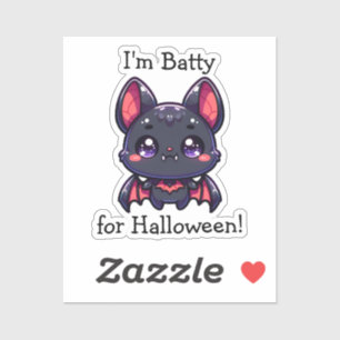 Adesivo Eu sou Batty para o Halloween Personalizado