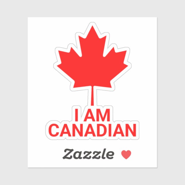Adesivo Eu sou canadense, canadá, canadense, orgulho, naçã (Folha)