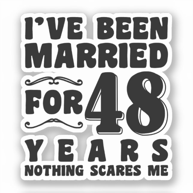 Adesivo Eu Sou Casado Há 48 Anos Casamento Romântico (Frente)
