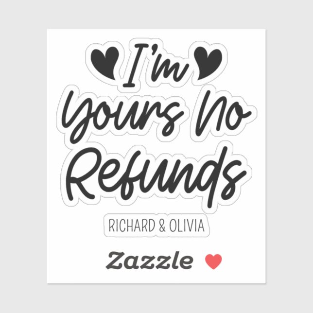 Adesivo Eu sou o seu "Não Reembolsos", Dia de os namorados (Folha)