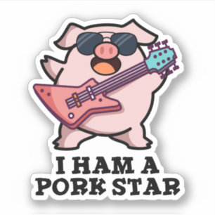Adesivo Eu Sou Um Porco Star Funny Rock Star Pig Pun