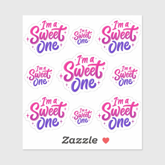 Adesivo Eu sou uma doce folha de palitos roxa rosa (Folha)