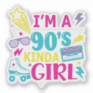Adesivo Eu Sou uma Garota dos Anos 90 Retro
