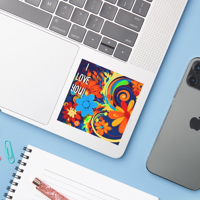 Adesivo Eu Te Amo (Notebook com iPhone)