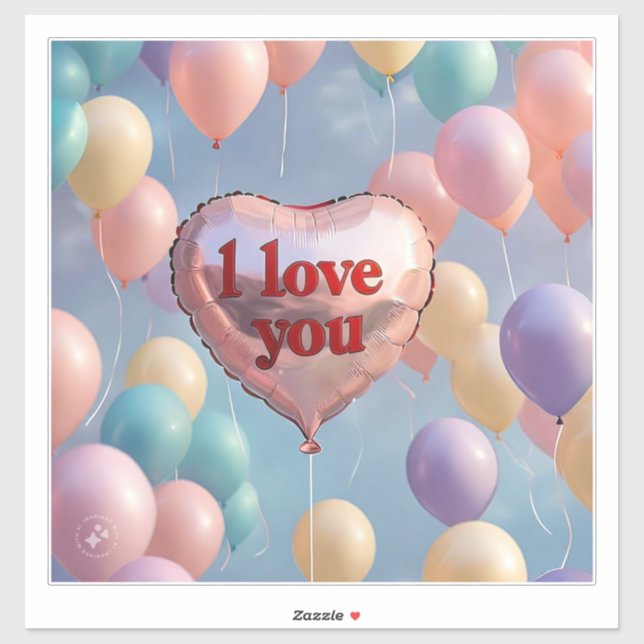 Adesivo Eu te amo (Folha)