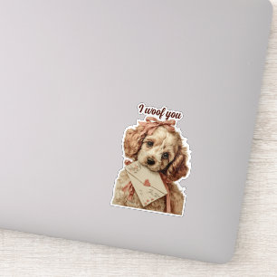 Adesivo Eu te cuido Cachorro Vintage Dia dos Namorados