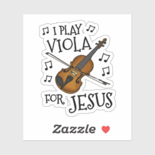 Adesivo Eu Toco Viola Por Jesus, Cristão Violista Músico