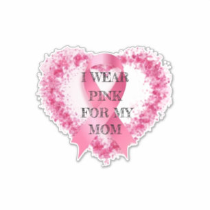 Adesivo Eu visto rosa, em apoio à conscientização do cance