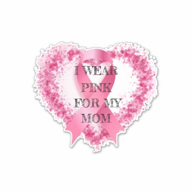 Adesivo Eu visto rosa, em apoio à conscientização do cance (Frente)